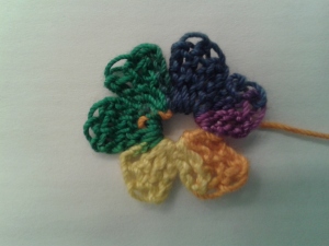 My first colorful flower of Crochet
